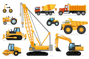 Construction vehicles set. Heavy, an Object Illustration by studioworkstock
