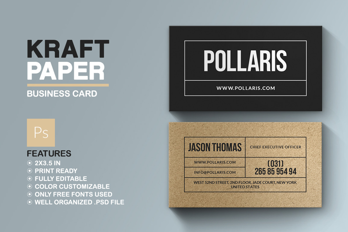 Kraft Paper Business Card, a Business Card Template by Marvel (Photo 1 of 5)