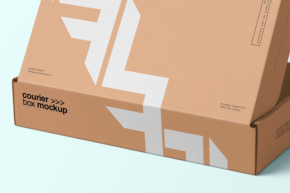 Courier Box Mockup, a Product Mockup by MockupCraft (Photo 3 of 4)