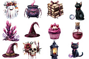 Burgundy & Halloween Sublimation png, an Illustration by Watercolor design (Thumbnail 2 of 4)
