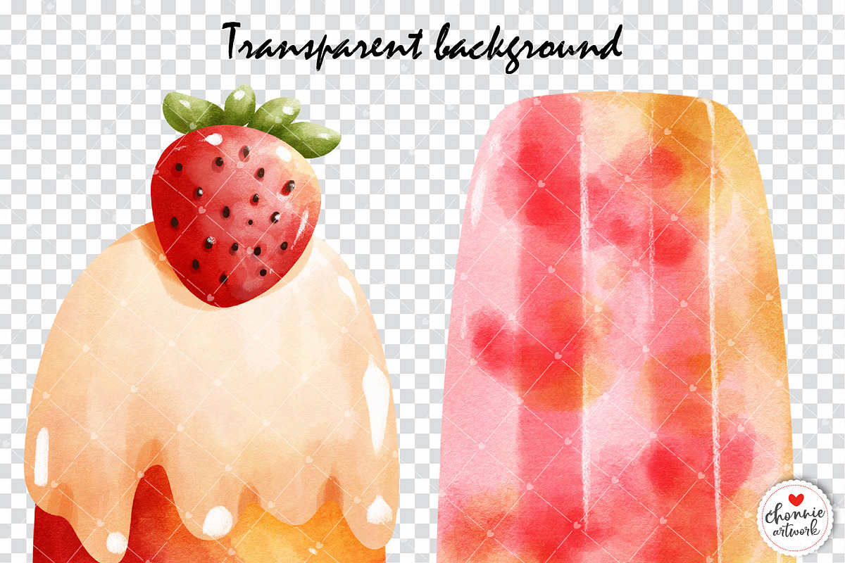 Watercolor Popsicles Clipart, a Food Illustration by Chonnieartwork (Photo 3 of 3)