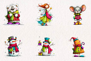 Whimsical Christmas Characters, a Seasonal Illustration by CreationArt (Thumbnail 3 of 7)