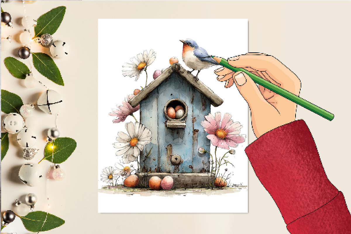 Whimsical Easter Clipart, an Illustration by DreamCafeArt (Photo 6 of 6)