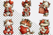 Valentine Cat Clipart Bundle., an Illustration by SVGArt (Thumbnail 4 of 10)