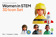 Women in STEM 3D Icon Set, a Characters & Person 3D Model by Eklip Studio (Thumbnail 1 of 3)