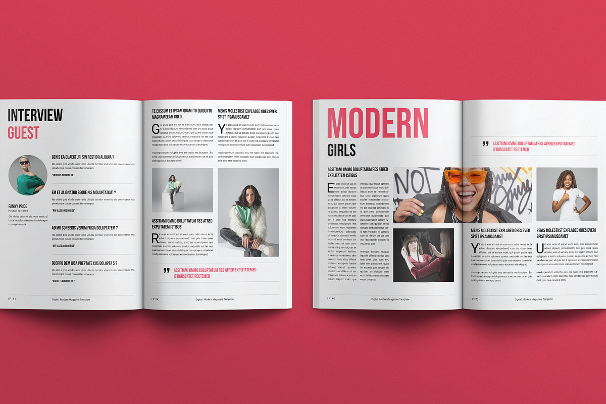 Digital Modern Magazine Template, a Magazine Template by E-Type (Photo 3 of 7)