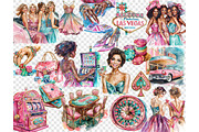 Las Vegas Girls Trip Clipart, a Person Illustration by GlamArtZhanna (Thumbnail 5 of 6)