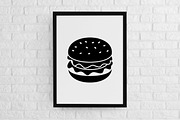 Hamburger Silhouette SVG, a Food Illustration by newminddesign (Thumbnail 2 of 3)