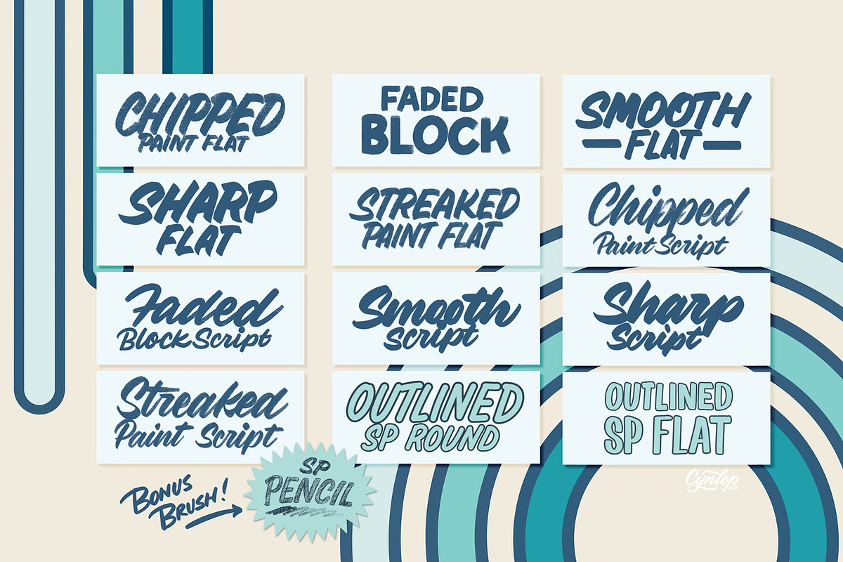 Procreate Sign Painting Brush Pack, a Brush Add-On by Cynlop Ink (Photo 2 of 7)