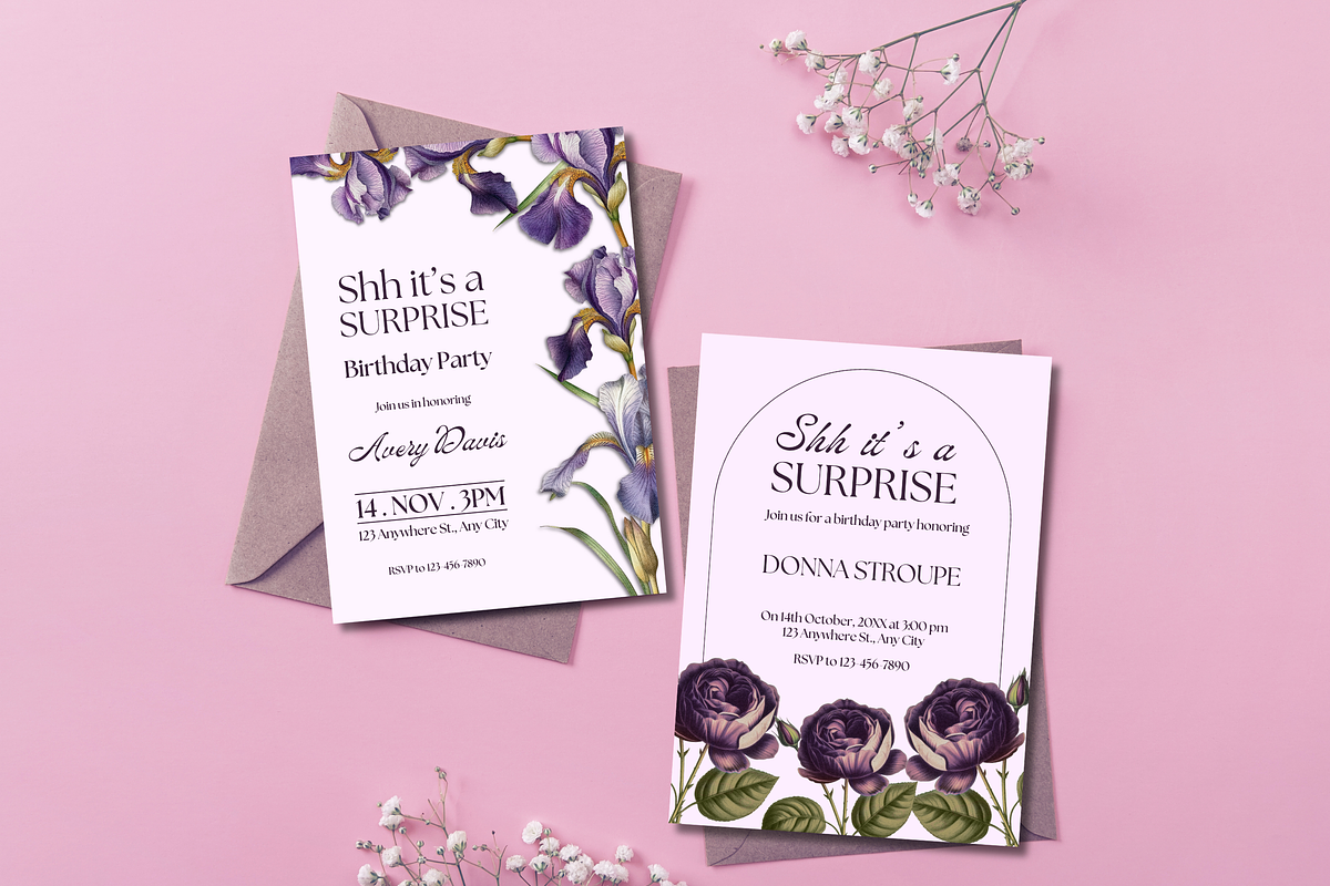 5 Birthday Surprise Party Invitation, a Templates & Theme by TemplateCastleStore (Photo 5 of 9)