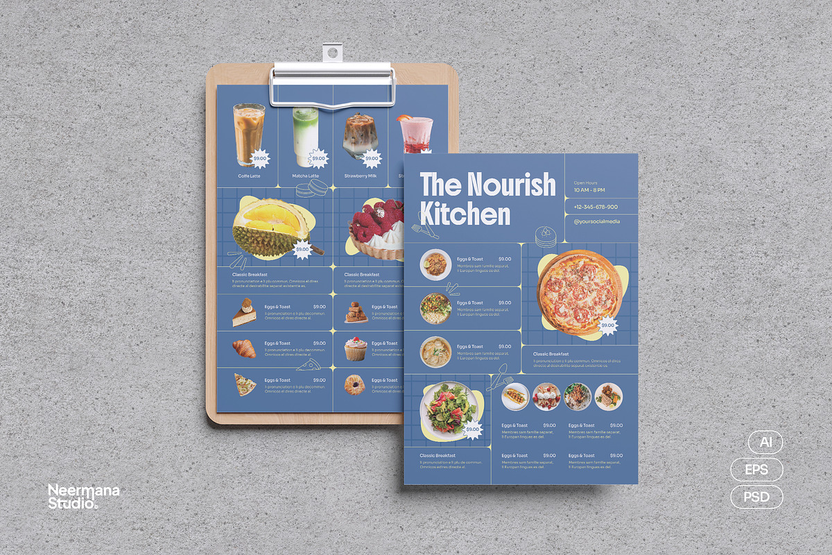 Cloud Kitchen Menu, a Stationery Template by Neermana (Photo 1 of 4)