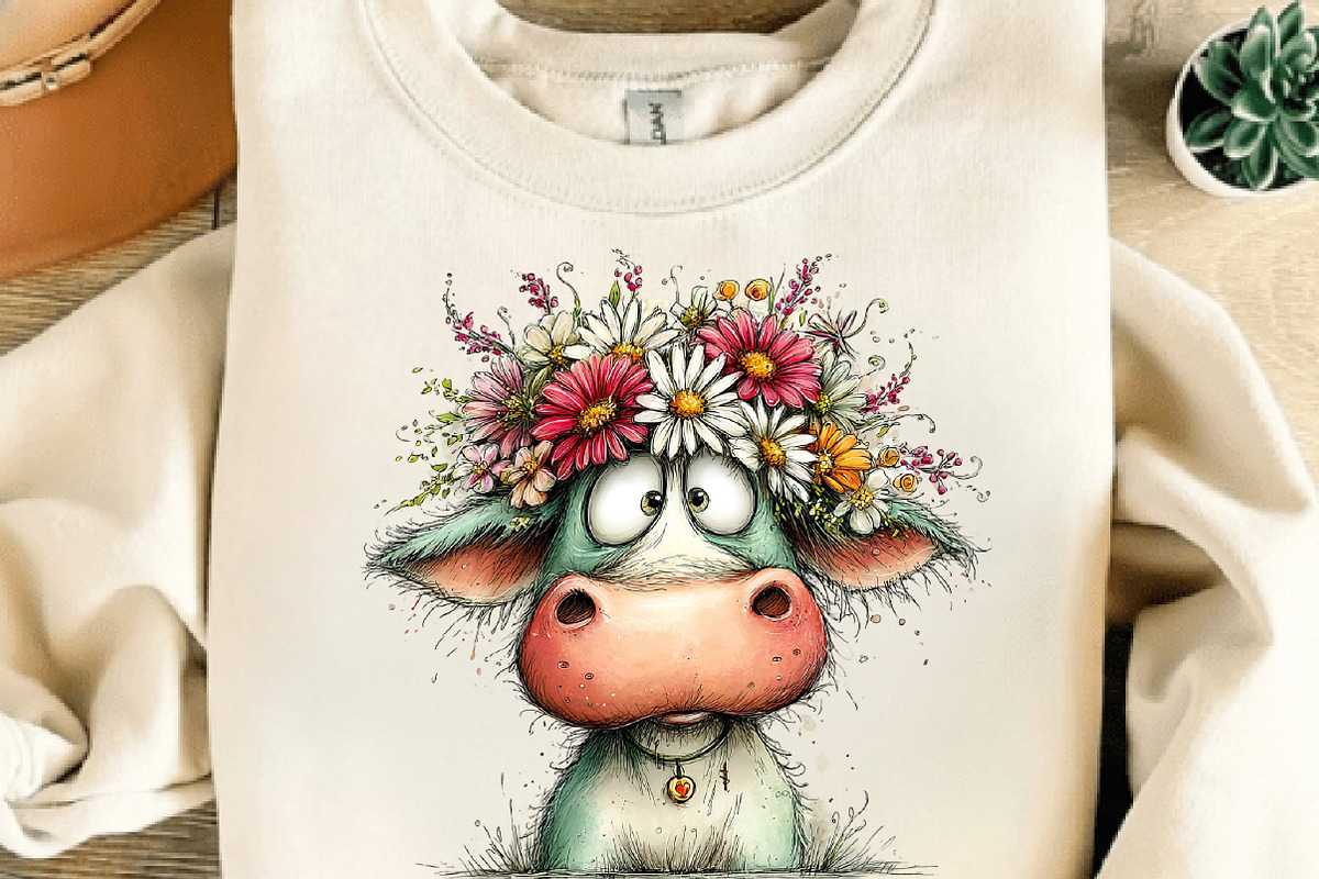 Whimsical Summer Cow Clipart, an Illustration by Dream Creation (Photo 6 of 7)
