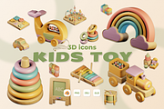 3D Kids Toys Icon Pack, a 3D by Laimmilka (Thumbnail 1 of 4)