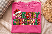 Merry Christmas PNG, Retro Patterned, a Seasonal Illustration by Libby Wishes (Thumbnail 3 of 4)