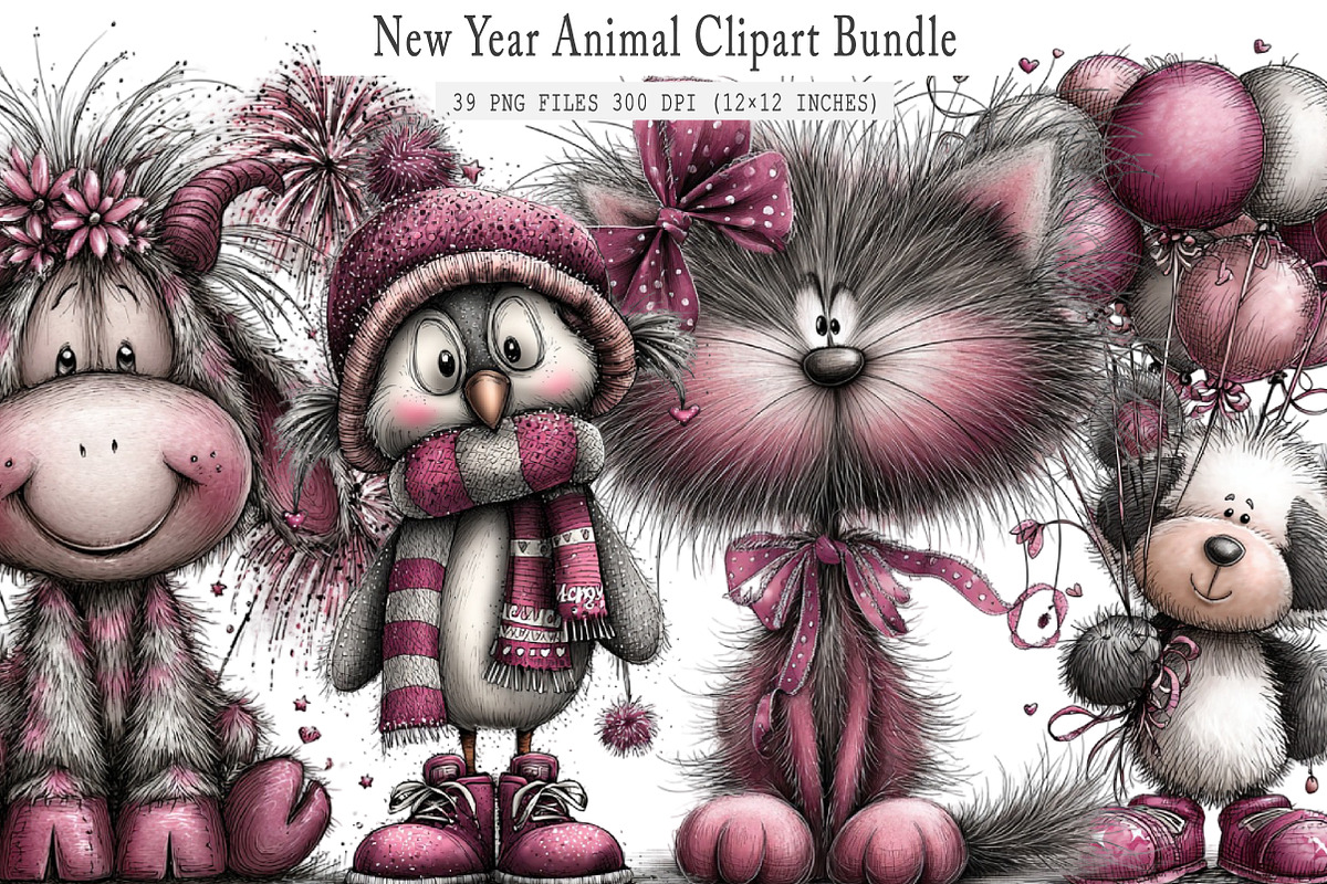 New Year Animal Clipart, an Illustration by SinaCreation (Photo 1 of 7)