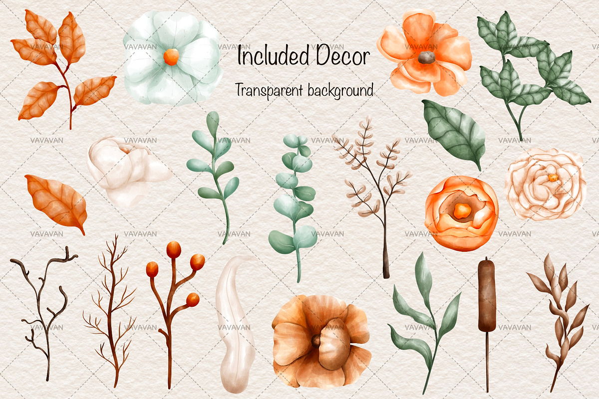 Autumn Pumpkin Watercolor Clipart, an Illustration by Vavavan Artwork (Photo 3 of 4)