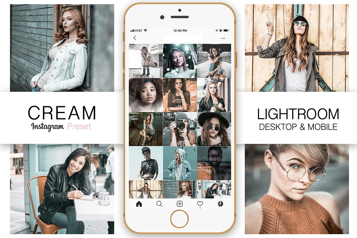 Cream Instagram Lightroom Presets, an Action Add-On by Design Aesthetic (Photo 1 of 11)