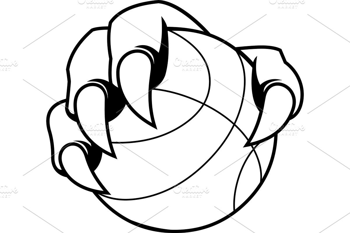 Black And White Monster Claw, an Illustration by HitToon