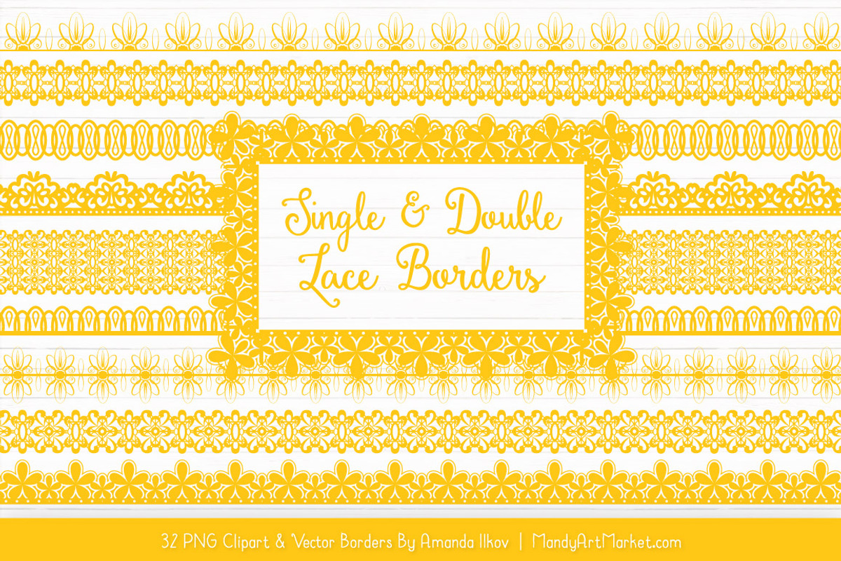 Yellow Lace Clipart Borders, an Illustration by Amanda Ilkov (Photo 1 of 5)