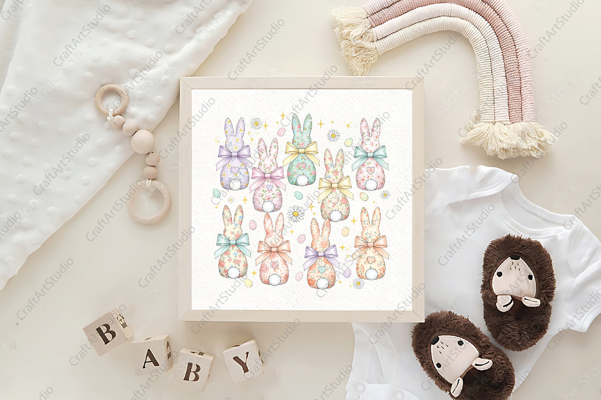 Easter PNG, Coquette Easter Bunny, an Illustration by CraftArtStudio (Photo 4 of 4)