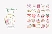 Watercolor strawberry clipart set, a Decorative Illustration by Patishop Art (Thumbnail 7 of 10)