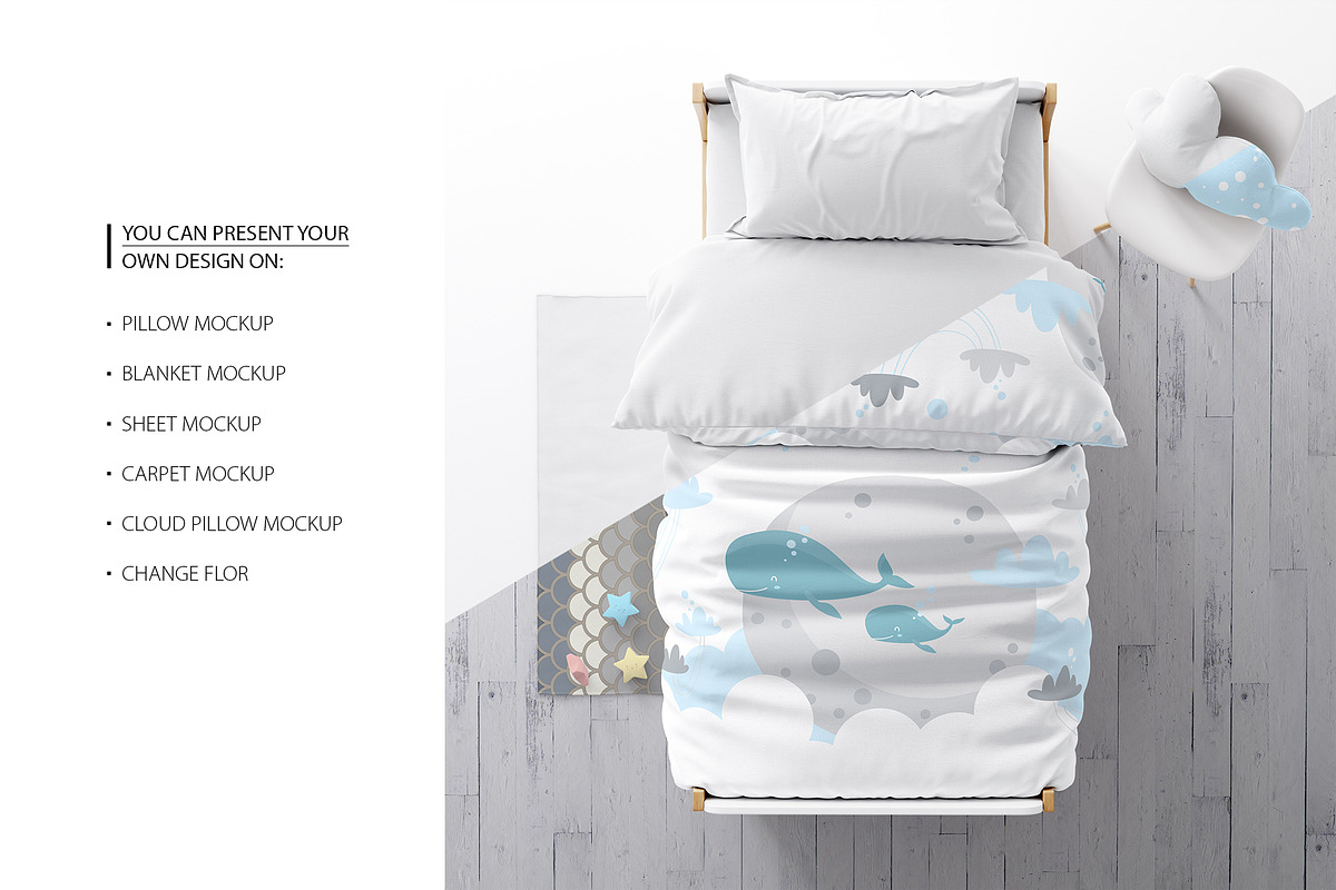 KIDS Fabric Mockup Pack 2, a Household Mockup by Yuri-U (Photo 3 of 15)
