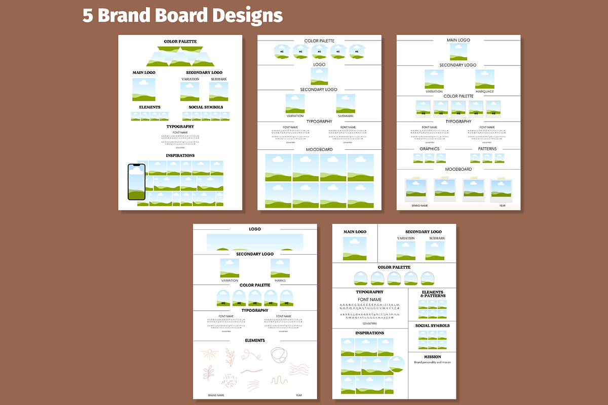 Brand Board Canva Template, Guidenes, a Branding & Logo Template by GraphiCarola (Photo 3 of 6)