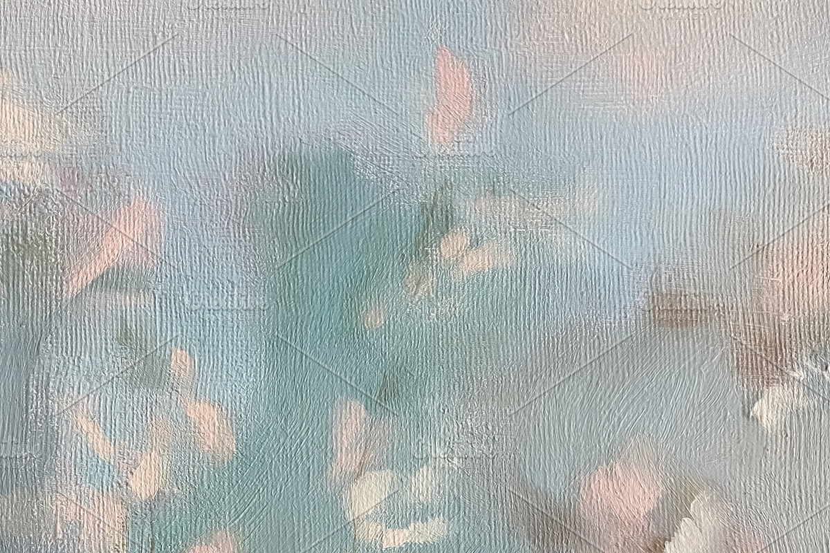 Abstract fine art painting depicting impressionistic flowers and, an Illustration by Studio ANNA