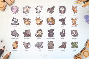 Cute Animals Hand-drawn Icons