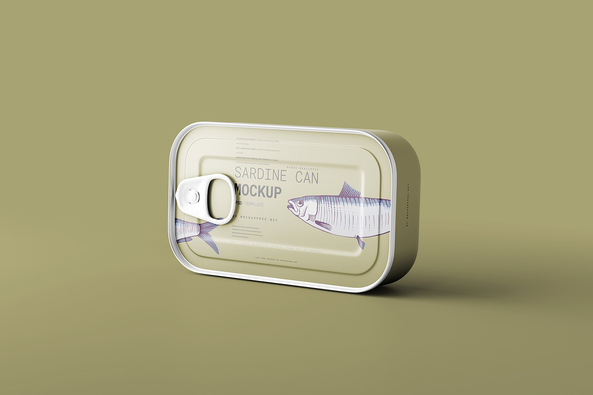 Sardine Can Mockups, a Packaging Mockup by MockupFree.Net (Photo 2 of 5)