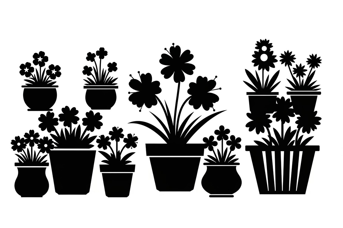 Flower Pot Silhouette Vector Bundle, an Illustration by jahid234 (Photo 38 of 49)