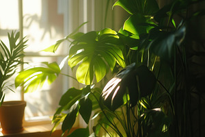 A close up of lush green leaves, a Photo by Pavel_design
