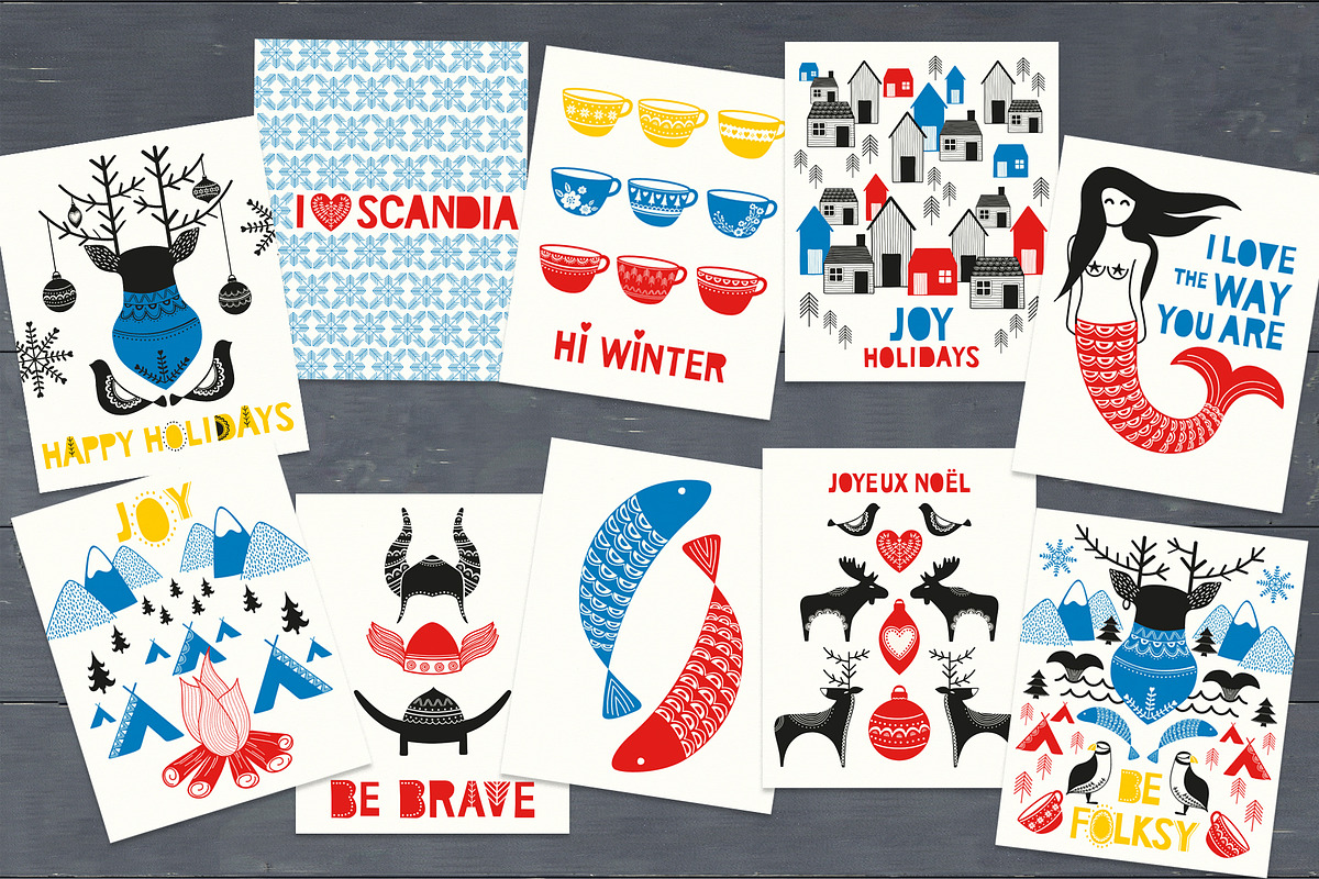 Scandinavian Christmas Cards Pack, an Illustration by Chus Moreno Studio (Photo 11 of 12)