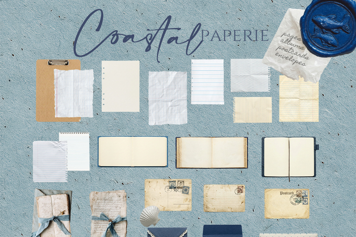 Coastal paper 180+ Vintage textures, an Object Graphic by 60secondsArt (Photo 5 of 12)