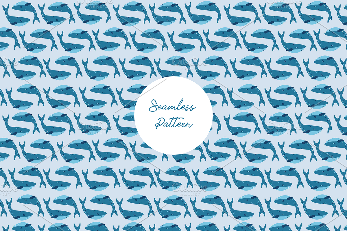 Seamless Dolphins Vector Pattern, a Pattern Graphic by wowpatterns (Photo 1 of 3)