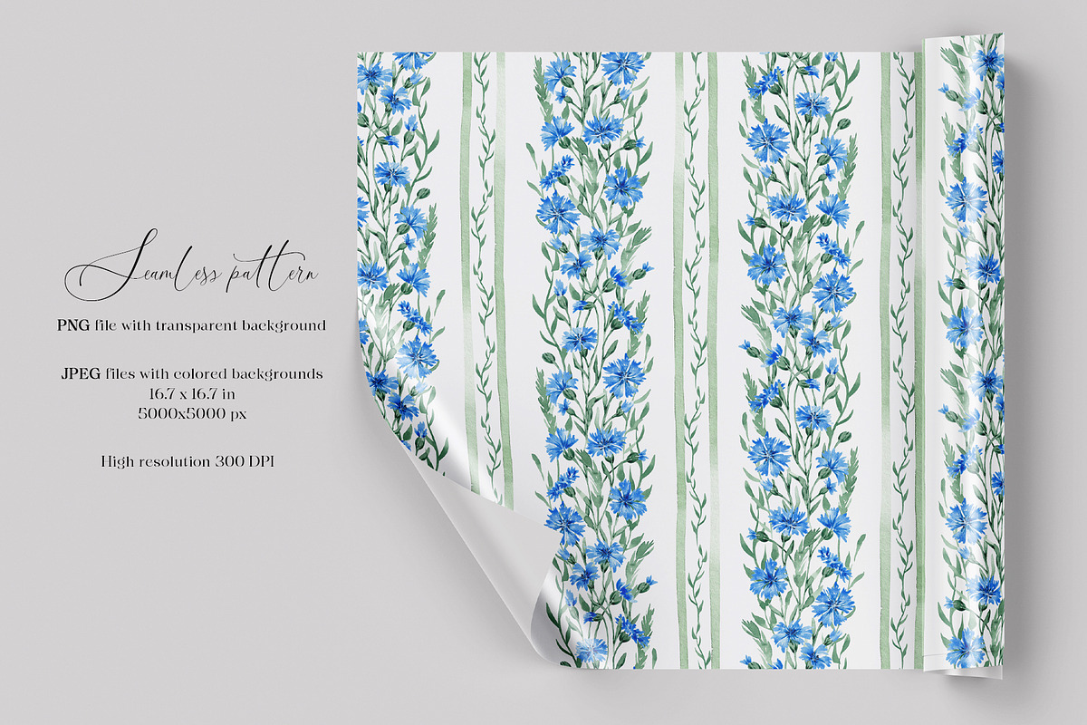 Cornflower wallpaper pattern, a Pattern Graphic by SirenaArt (Photo 2 of 13)