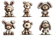 Whimsical Easter Teddy Bear Clipart, a Graphic by CitraGraphics (Thumbnail 4 of 4)