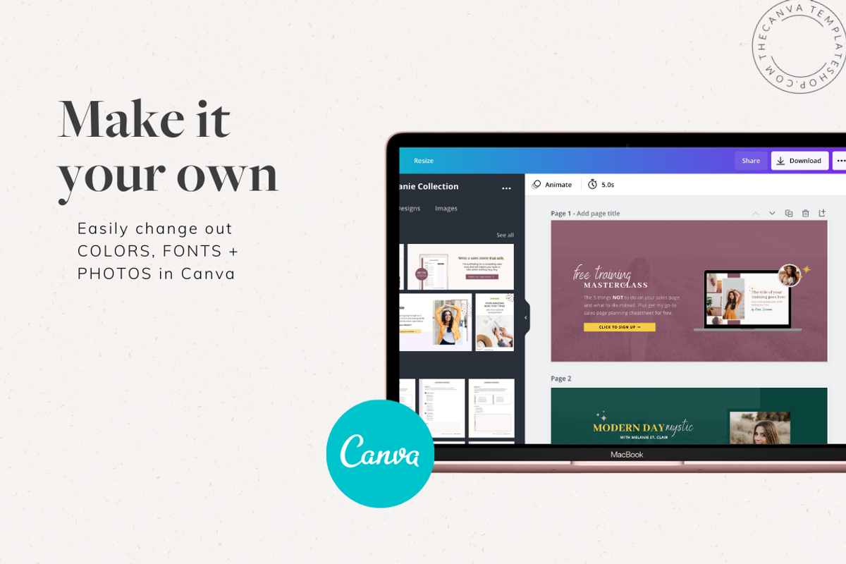 Melanie Facebook Page Templates, a Social Media Template by The Canva Template Shop (Photo 2 of 5)