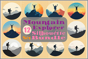 Mountain Explorer Silhouette Bundle, an Object Graphic by Gfx_Store