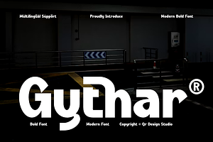 Gythar - Modern Bold Font, a Sans Serif Font by QR Design Studio