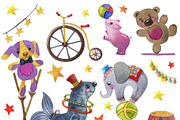 Set Circus, watercolor, an Illustration by fiolika (Thumbnail 3 of 7)