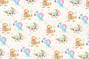 Watercolor dinosaur set, an Animal Illustration by Re_Margarita_Art (Thumbnail 2 of 8)