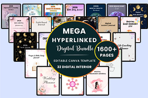 Mega Hyperlinked Digital Bundle, a Stationery Template by Shumaya