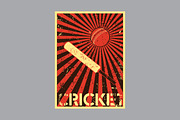 Cricket vintage vector poster set., a Sport Illustration by PoPaShop (Thumbnail 8 of 9)