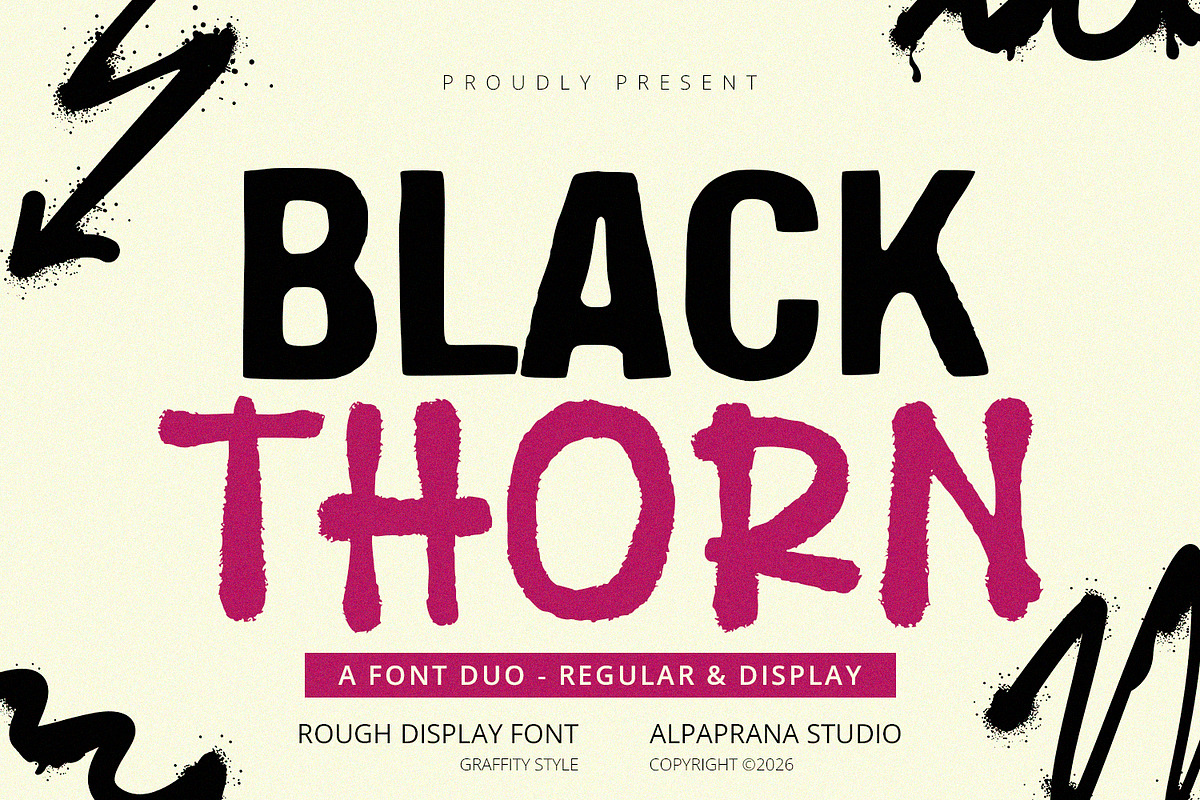 Black Thorn - Font Duo, a Script Font by Alpaprana (Photo 1 of 11)