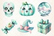 Pastel Mint Halloween Clipart, an Illustration by Dream Creation (Thumbnail 3 of 7)