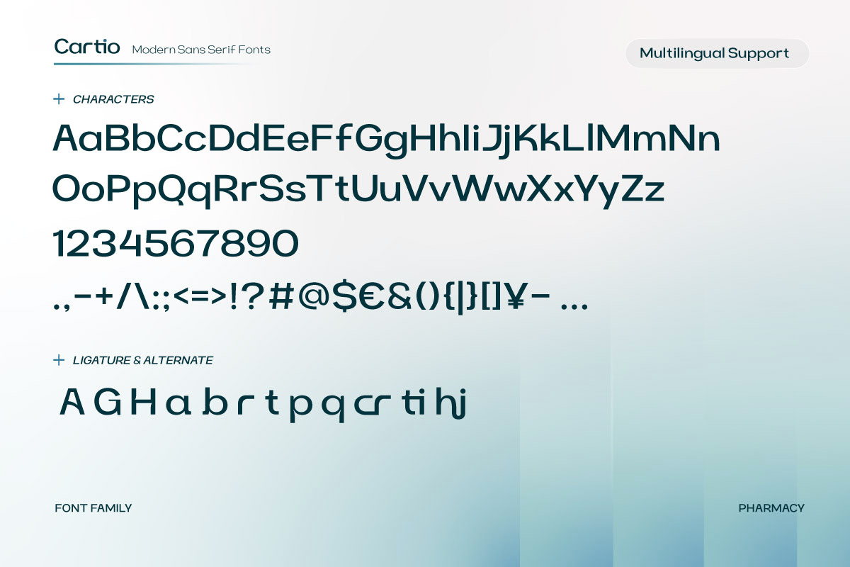 Cartio Sans Serif Font for Pharmacy, a Sans Serif Font by productype1 (Photo 10 of 11)