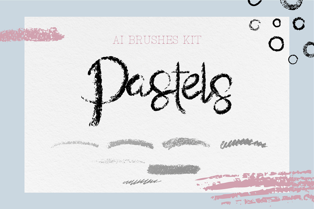 Pastel brushes kit for AI, a Brush Add-On by Leo Studio Design Lab (Photo 1 of 7)