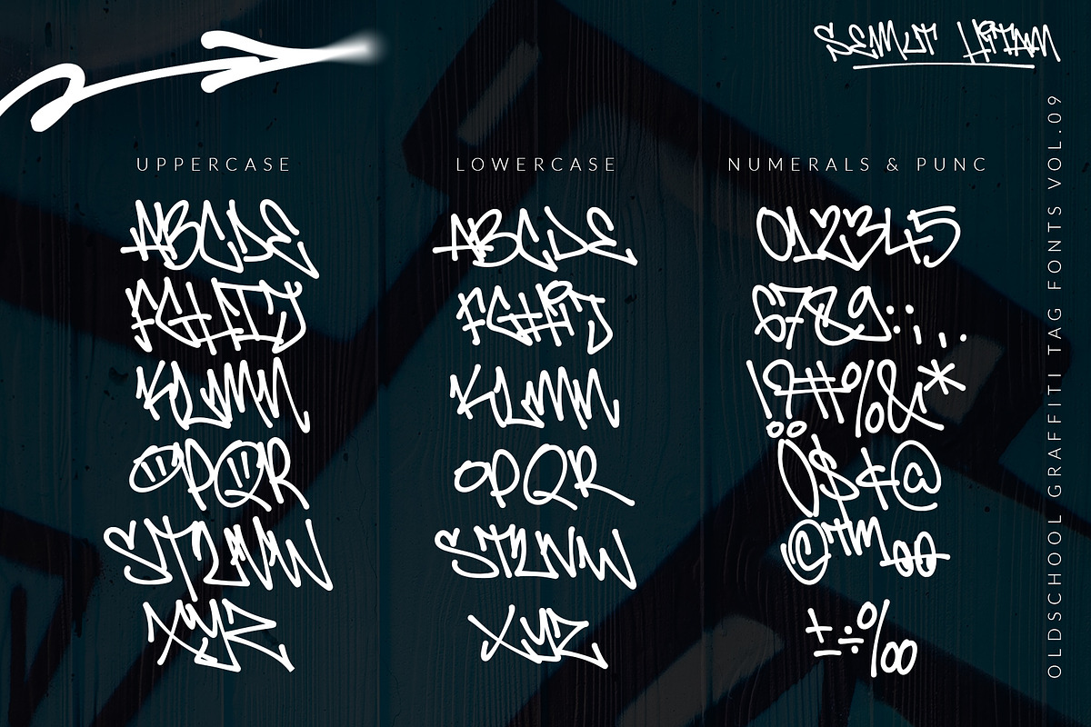 45 Bombing – Street Graffiti Font, a Blackletter Font by SemutHitam Creative (Photo 6 of 9)