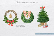 Christmas watercolor set, an Animal Illustration by Nastilustra (Thumbnail 6 of 11)